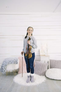 Teen photos with violin